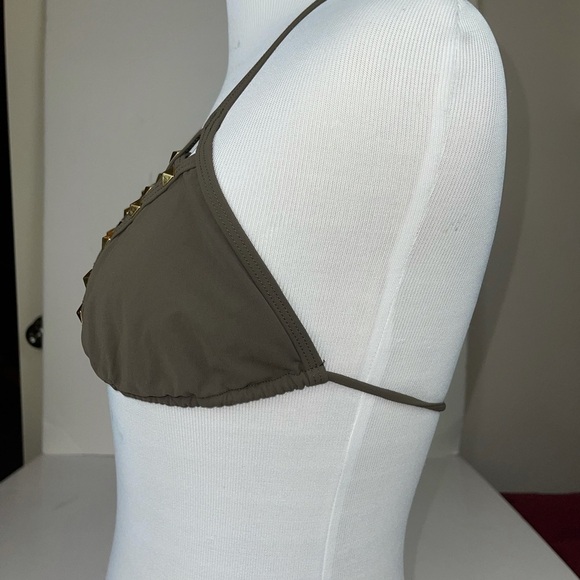 Red Carter Studded Triangle Bikini Top Green S - Picture 7 of 10